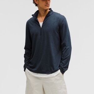 lululemon athletica heathered blue Long Sleeve Quarter-Zip